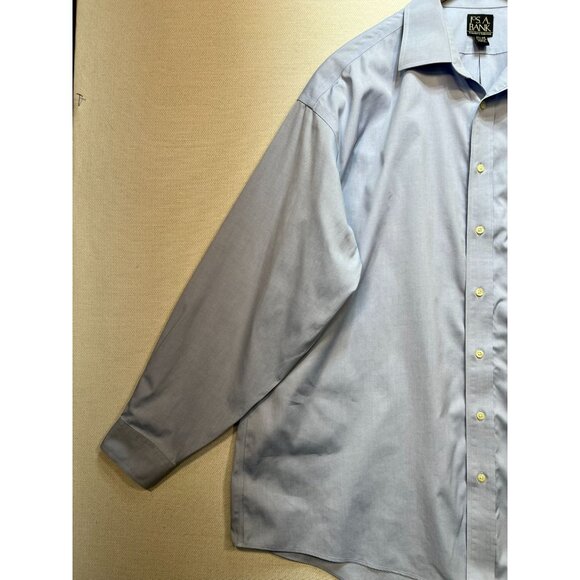 Jos. A Bank Mens Travelers Button Up Cotton Shirt Size 171/2-34 Blue Long Sleeve - Picture 7 of 13